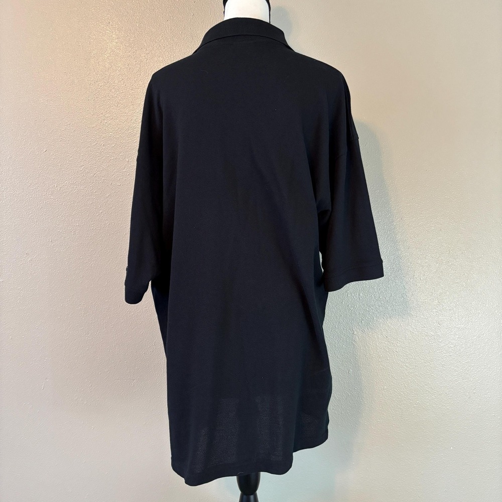High Quality Recycled Cotton Polyester‎ Blend 90s Vintage Black Golf Polo 2XL - Picture 6 of 11